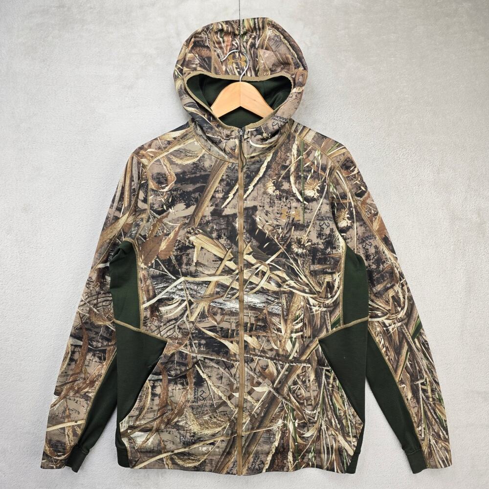 Under‎ Armour Camo Realtree Max-5 Zip Up Hoodie Mens Medium Hunting Sweatshirt